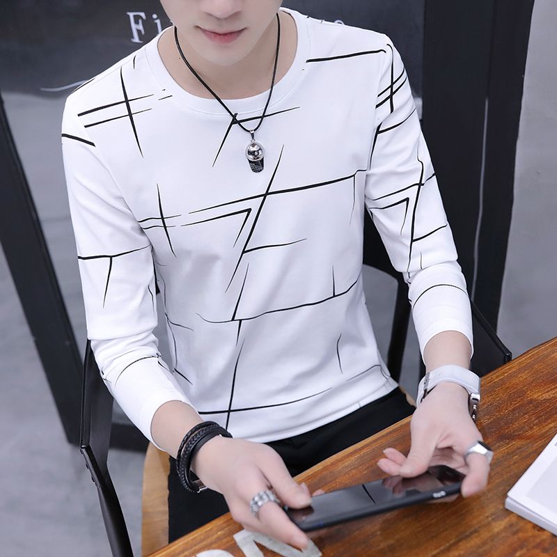 Fashion O-Neck Casual Printed T-Shirt Men's Clothing 2023 Spring New Loose Korean Pullovers Long Sleeve All-match Tee Shirt