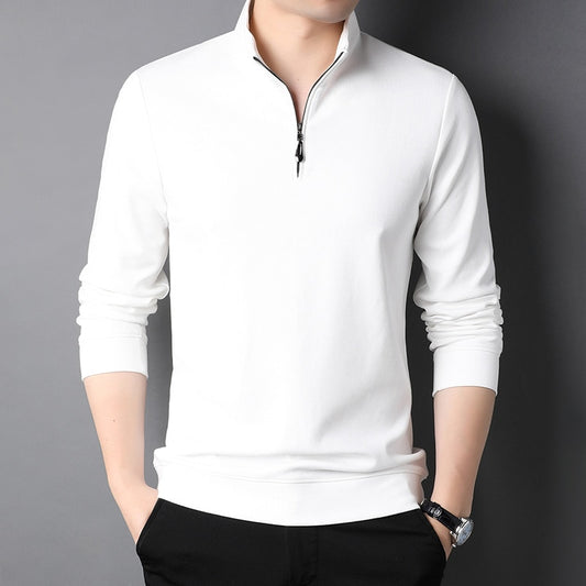 Top Grade 2023 New Fashion Brand Luxury Zipper Polo Shirt Men Casual Plain Korean Solid Color Long Sleeve Tops Mens Clothing