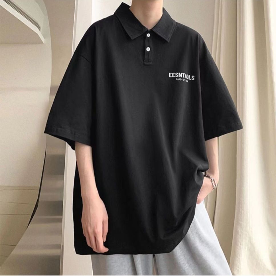 Summer Solid Casual Sport Polo Shirts Men's Top Simple Pullover Short Sleeve Golf Wear College Style Students