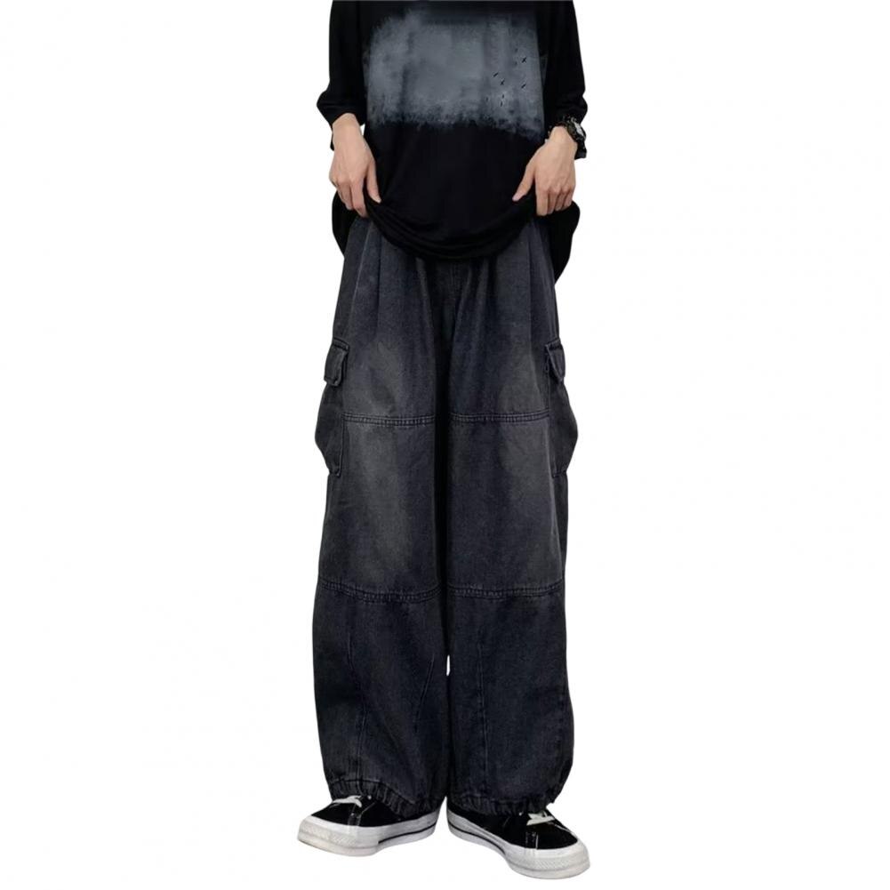 Streetwear Baggy Cargo Jeans Women’s Vintage Y2K High Waisted Straight Wide Leg Pants Denim Trousers Fairy Grunge Alt Clothes