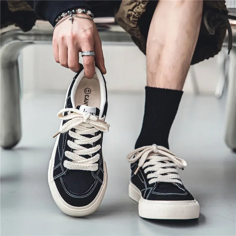 New Men's Sneakers Fashion Sneakers Men's Low Top Trend Canvas Shoes Men Street Style Casual Shoes Skateboarding Sneakers