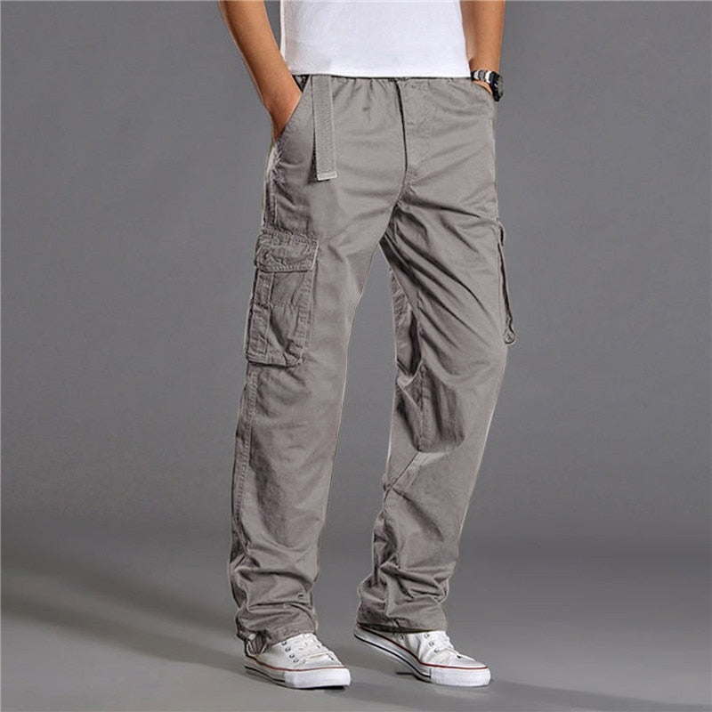 Brand Casual Pants men cargo pants cotton loose trousers mens pants overalls Multi Pocket Straight Joggers Homme 3XL