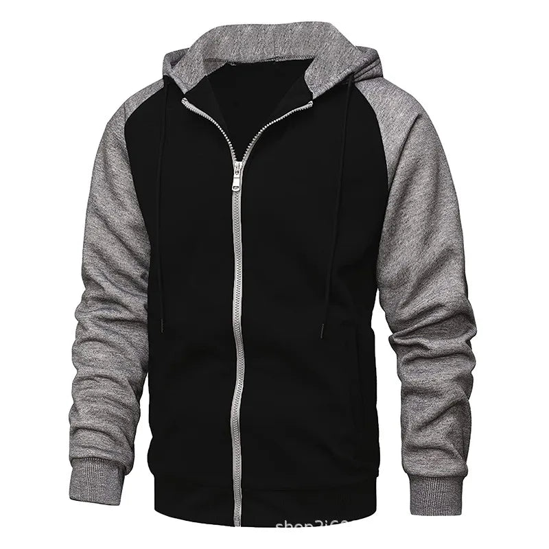 FORUWISH  -  Prowow New Men's Zip-Up Color Block Hoodie with Casual Stylish Durable Fall/Winter Top Raglan Sleeves Hoodies Sweatshirt Male