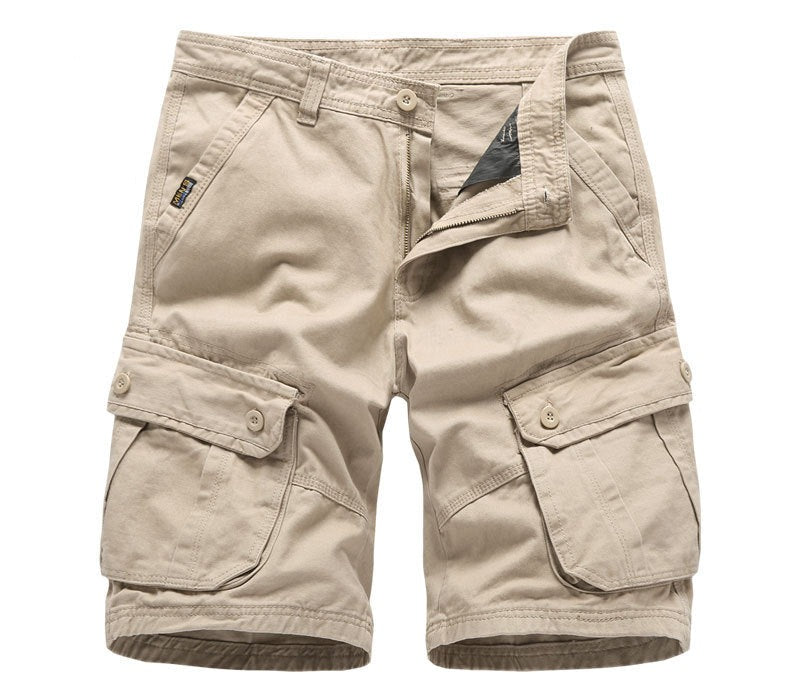 Men Breathable Quick Dry Shorts Hip Hop Knee Length Loose Type Deep Crotch Elastic Waist Straight Multi Pockets Cargo Shorts