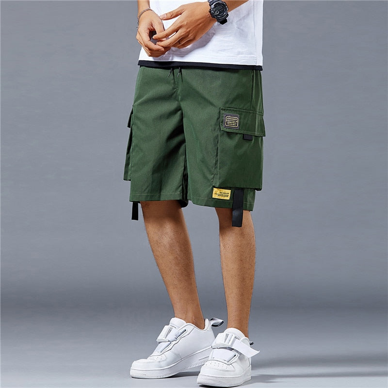 Summer Cargo Shorts Men Camouflage Buttons Loose Casual Multi-Pocket Baggy Shorts Streetwear Hip Hop Military Tactical Shorts