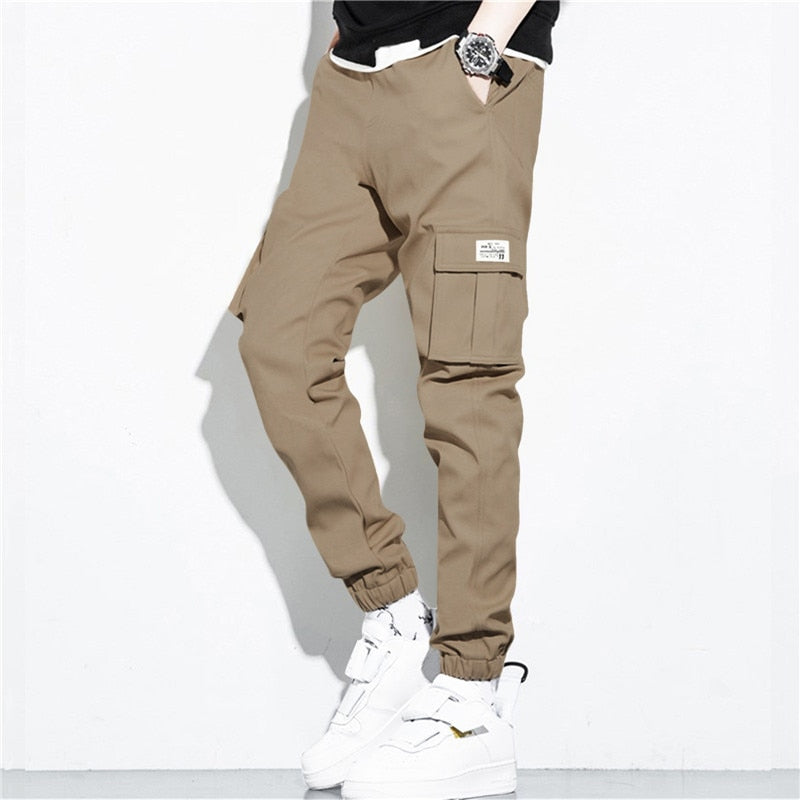 New Hip Hop Joggers Cargo Pants Men Harem Pants Multi-Pocket Ribbons Man Sweatpants Streetwear Casual Pants Mens Sweatpants