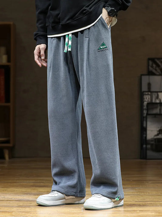 Autumn New Corduroy Sweatpants Men Adjustable Wide Leg Joggers Plus Size Streetwear Casual Straight Long Baggy Pants 8XL