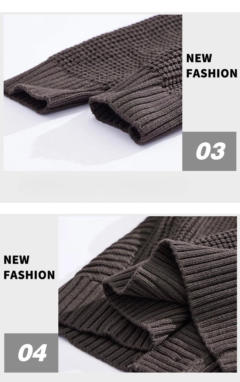 Autumn Winter Retro V-neck Cardigan Sweater Men's Trendy Loose Large Size Casual Knit Sweater Button Soft