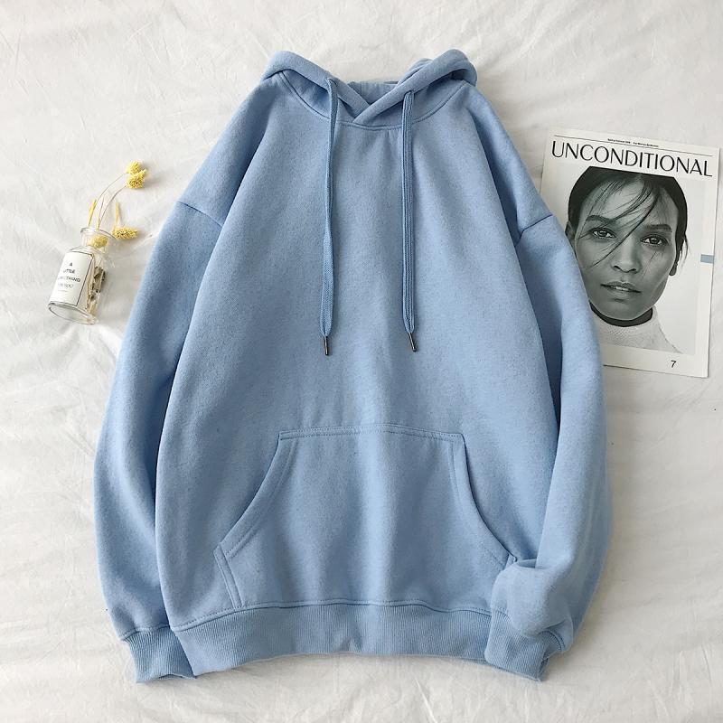 Hooded Sweatshirt Men Women Oversized Hoodie Long Sleeve Pullover Solid Couple Clothes Boys Grils Casual Hoodies Spring Winter