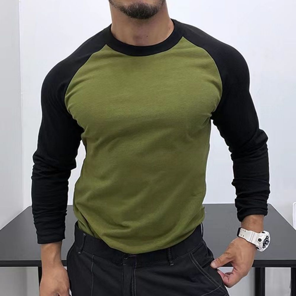 2023 Autumn Winter Long Sleeve T Shirt Men Muti Color O Neck 100% Cotton Male Female Casual Slim Fit Raglan Clothes Tees Tops