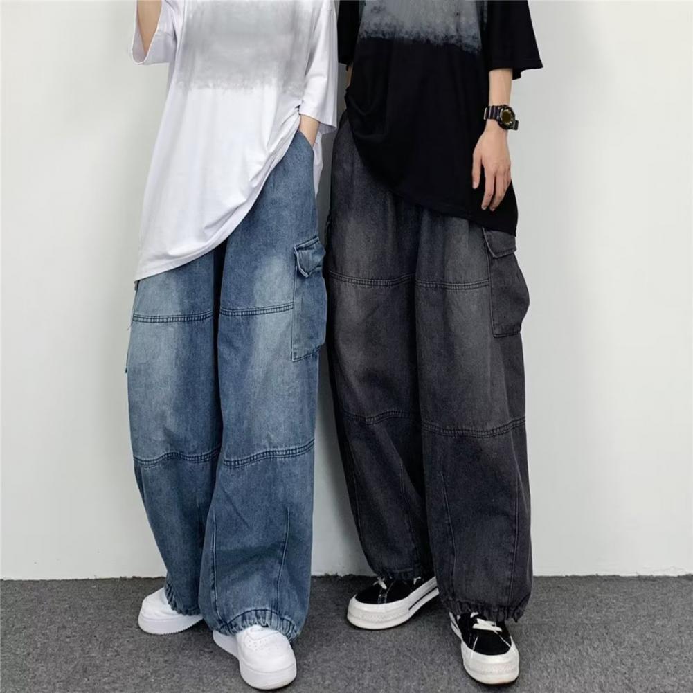 Streetwear Baggy Cargo Jeans Women’s Vintage Y2K High Waisted Straight Wide Leg Pants Denim Trousers Fairy Grunge Alt Clothes