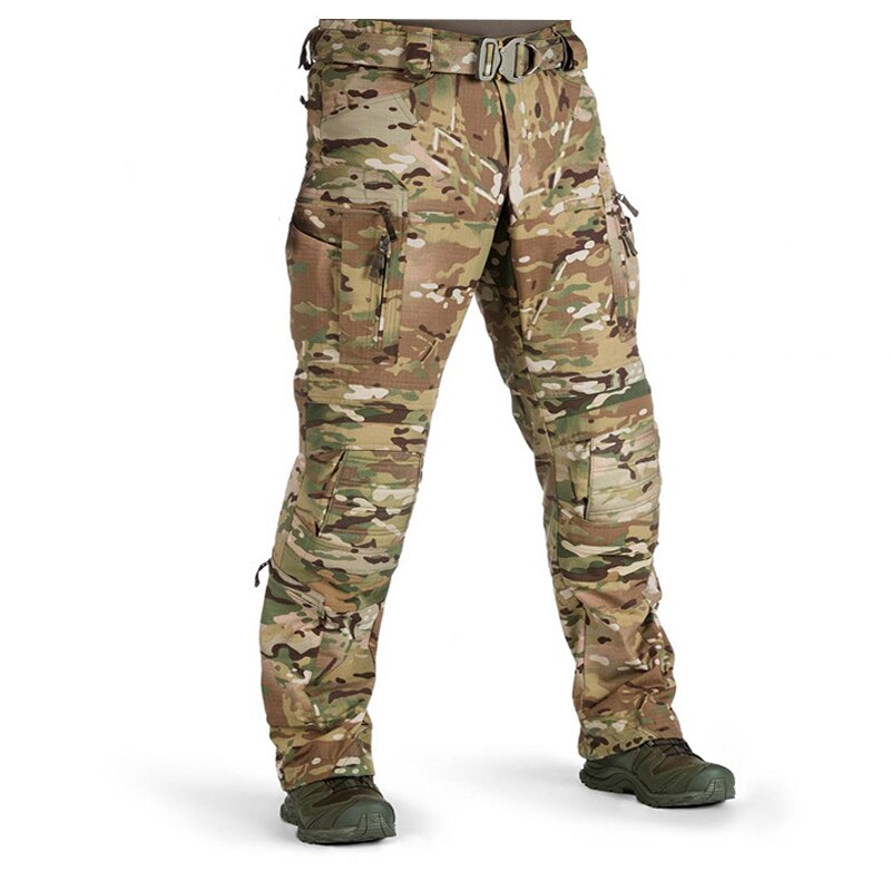 Mens P40 Military Tactical Cargo Pants Wear Resistant Multiple Pockets Combat Training Trousers Outdoor Loose Camouflage Pants