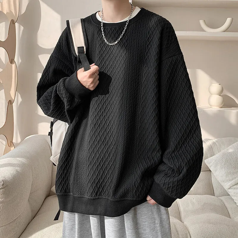 Checkered Hoodie Men Oversized Casual Pullover Sweatshirt Men Streetwear Hip-hop Loose Round Neck Hoodie Mens Hoody M-3XL