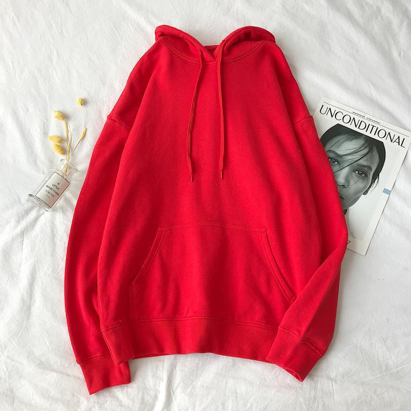 Hooded Sweatshirt Men Women Oversized Hoodie Long Sleeve Pullover Solid Couple Clothes Boys Grils Casual Hoodies Spring Winter