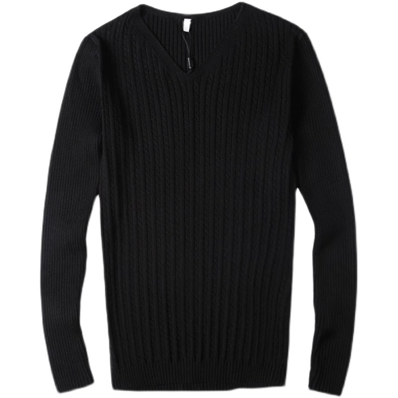 High Quality Men's Knitted Pullovers Fashion Slim Fit V Neck Sweaters Men Autumn Winter Knitting Tops Tees Pullover Sweater Man