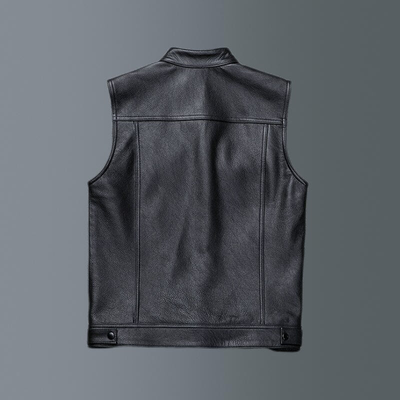 Men 2023 Autumn Fashion PU Leather Vest Jackets Men Motorcycle Slim Fit Waistcoat Male Pocket Zipper Sleeveless Jacket U150