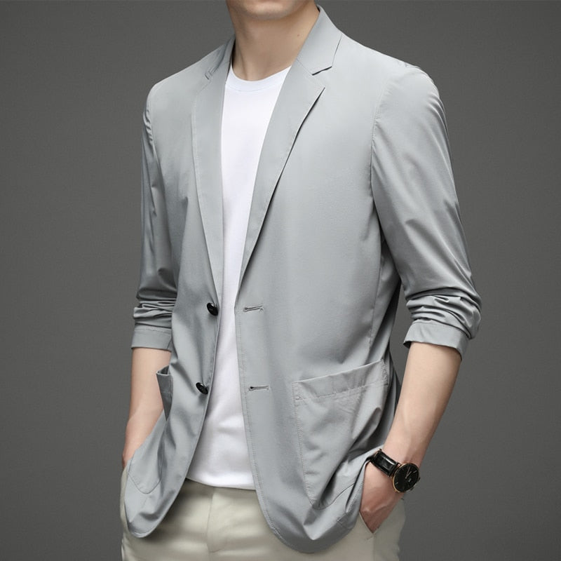 Summer Sun Protection Suit Men's 2023 New Ice Silk Lightweight Spring and Autumn Small Suit Large Size Single Western Coat
