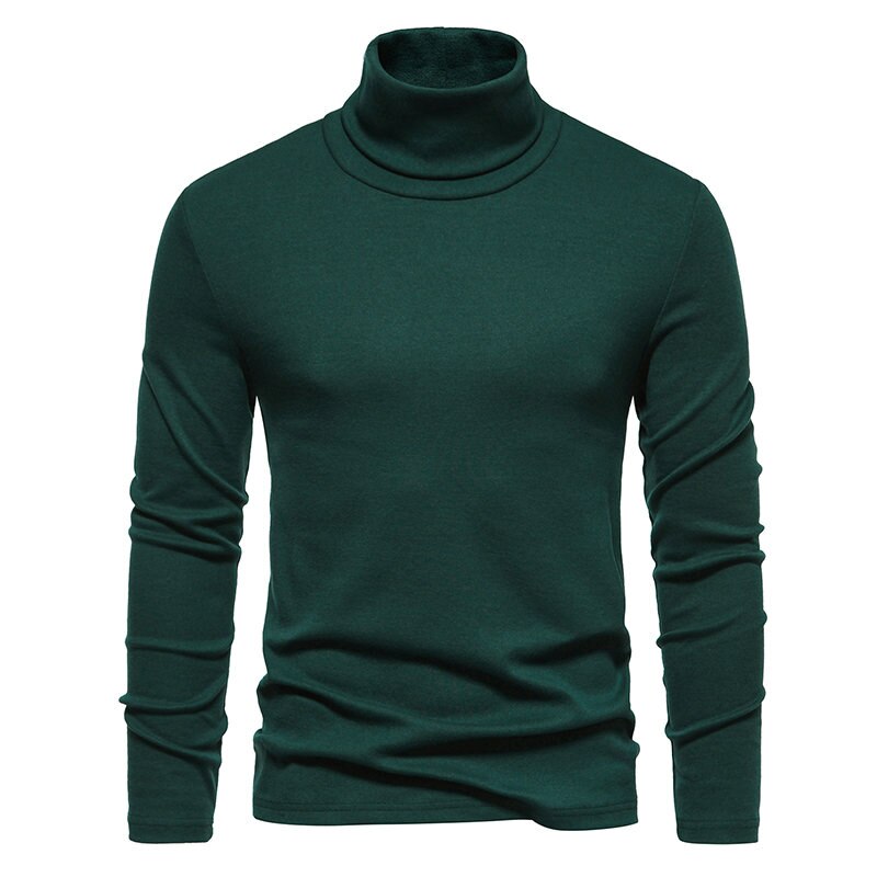 Men‘s Turtleneck Sweater Knitted Pullovers Bottoming Knitwear Fashion Casual Slim Fit Solid Color Stretch Pullover Sweaters Men