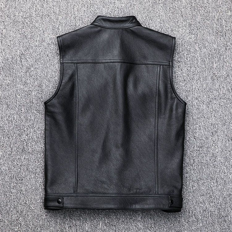 Men 2023 Autumn Fashion PU Leather Vest Jackets Men Motorcycle Slim Fit Waistcoat Male Pocket Zipper Sleeveless Jacket U150