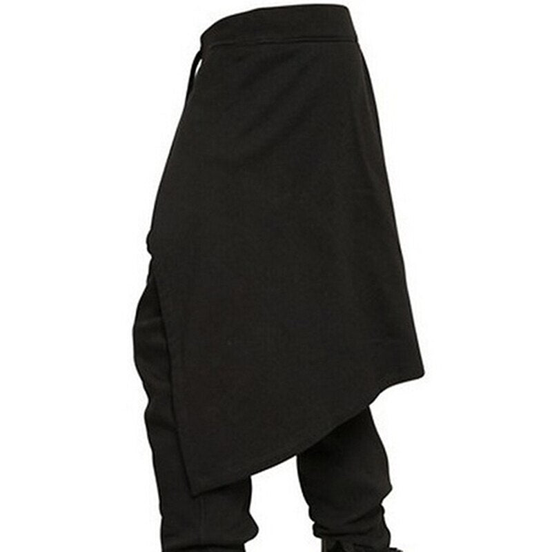 Brand Cool Mens Gothic Punk Style Harem Pants Black Hip-hop Wear Loose Pants DrawString Baggy Dancing Crotch Trousers