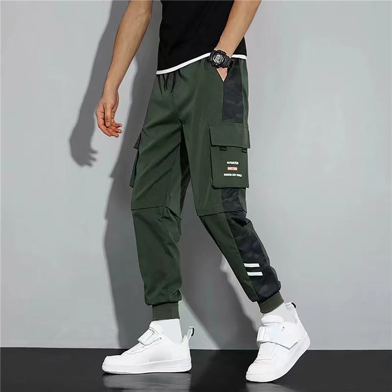 Men Summer Pants Cargo Work Trousers Stretch Waist Loose Multi Pocket Casual Trousers Pants Sports Outdoor Wearing Trousers