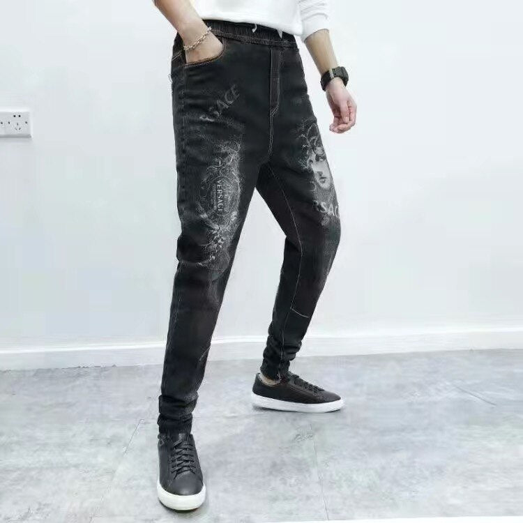 Jeans Men Pants Casual Cotton Denim Trousers Multi Pocket Cargo Jeans Men New Fashion Denim Pencil Pants Side Pockets Cargo