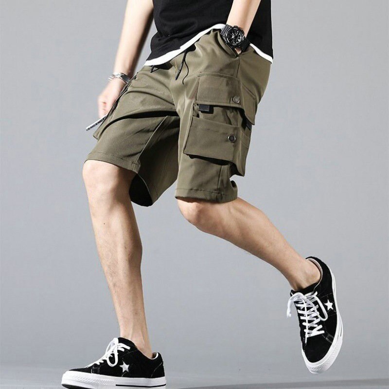 Summer Hot Men's Military Cargo Shorts Solid Multi Pocket Casual Fitness Loose Work Pants Summer Male Tactical Shorts Joggers