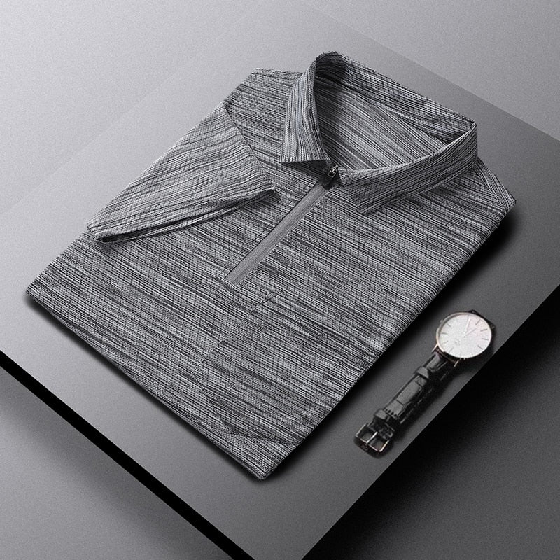 2023 New Men's Polo Shirt Business Casual Spring T-shirt Long Sleeve Men's Polo Shirt Slim-fit Fashion Korean Button Shirt