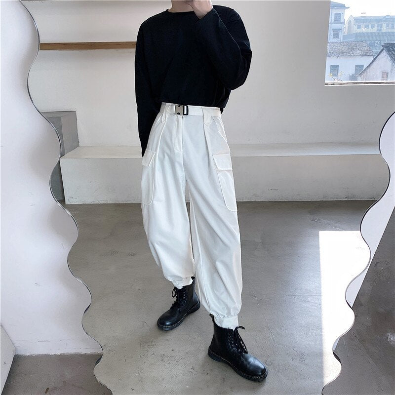 Men'S Cargo Pants Tooling Pant Men's Vintage Loose Wide Leg Streetwear Casual Hip-hop Micro-Stretch Mid-Rise Cotton Trousers B48