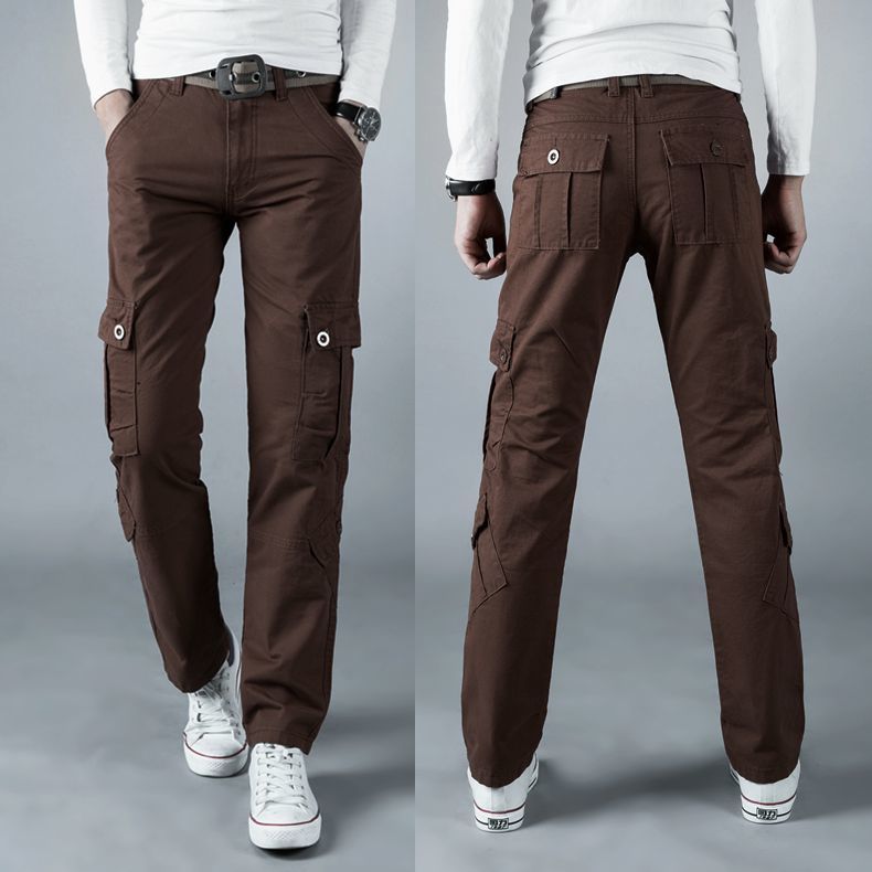 2023 Hot Sale Autumn Men's Cargo Pants Pure Cotton Casual Straight Loose Cargo Trousers Military Work Pants for Male B118