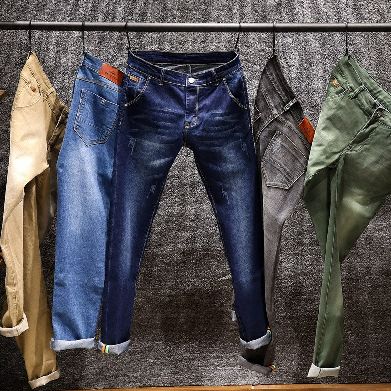 2023 New Style Men's Jeans Fashion Casual High-quality Stretch Skinny Jeans Men's Straight Slim Jeans Boutique Brand Trousers