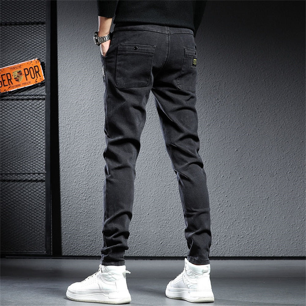 Spring Summer Black Gray Cargo Jeans Men Streetwear Denim Jogger Pants Men Baggy Harem Jean Trousers cargo pants men jeans