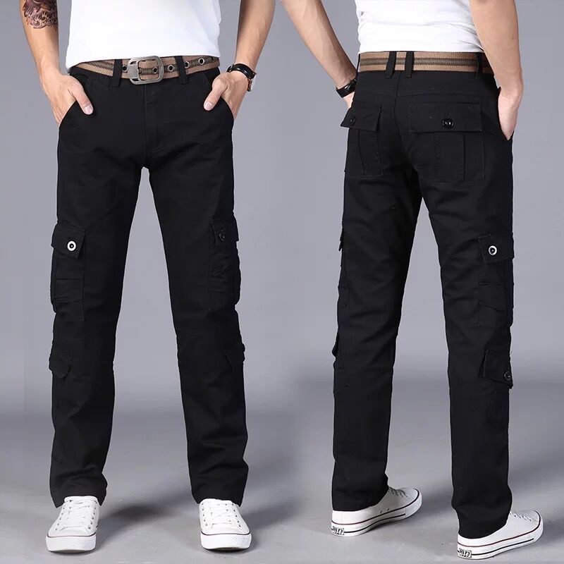 2023 Hot Sale Autumn Men's Cargo Pants Pure Cotton Casual Straight Loose Cargo Trousers Military Work Pants for Male B118