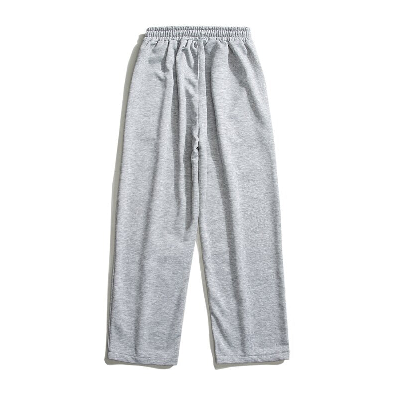 2023 Spring New Men's Baggy Sweatpants Korean Fashion Streetwear Light Grey Straight Wide Leg Pants Casual Trousers Male