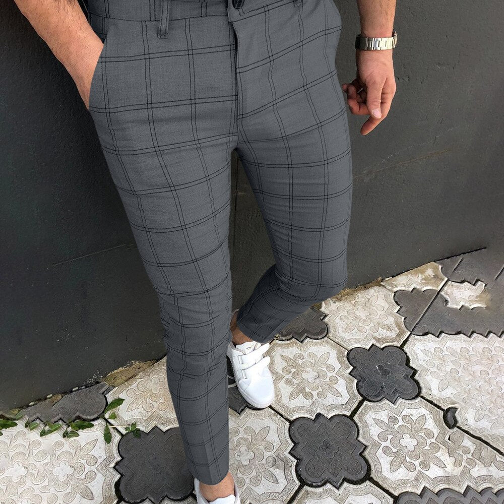 Men Clothing Hot Work Stretch Pants Spring Autumn New Fashion Grey Blue Multicolor Casual Trousers Pencil Pants For Men Business