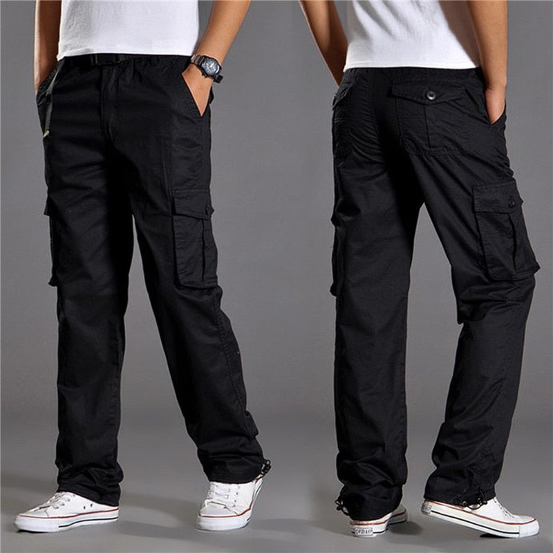 Brand Casual Pants men cargo pants cotton loose trousers mens pants overalls Multi Pocket Straight Joggers Homme 3XL