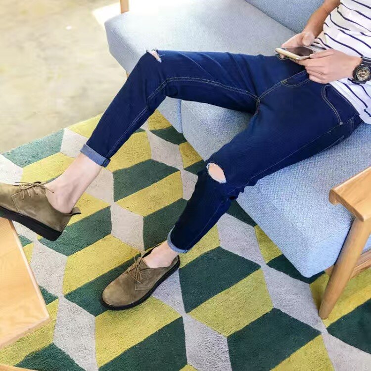 Jeans Men Pants Casual Cotton Denim Trousers Multi Pocket Cargo Jeans Men New Fashion Denim Pencil Pants Side Pockets Cargo