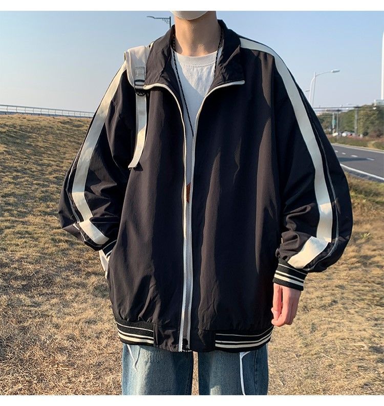 All Match Spring Summer Fashion Men Solid Casual Shirt Loose Pockets Safari Style Striped Patchwork Jacket Coat Cool Boy Soft
