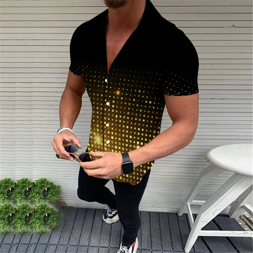 FORUWISH  -  High Quality Fashion Men's Oversized Casual social shirts Print Short Sleeve Men's Clothing Prom Party Cardigan Blouses S-4XL