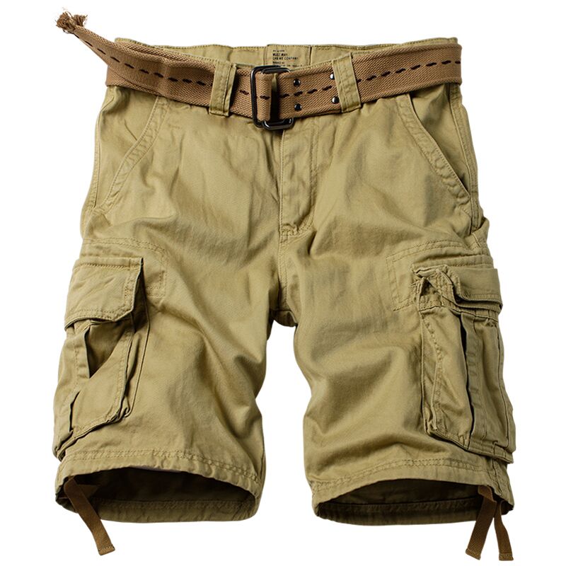 2023 summer Korean style army green cargo shorts men loose washing Multi-pocket army tactical cargo shorts for men size 29-42