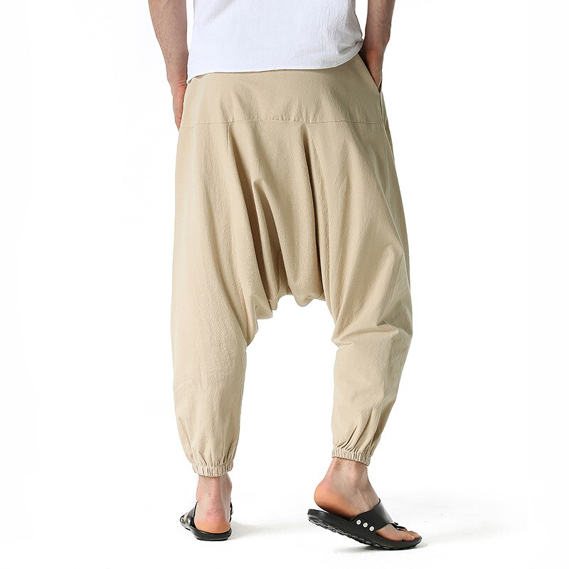 S-3XL!2023 Spring and Autumn New Men's Harem Large Pocket Elastic Trousers Casual Outdoor Party Pants