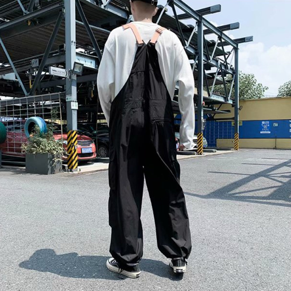 Vintage Overalls Mens Jumpsuit Cargo Pants Trousers Baggy Bib Overall Trousers Men's Techwear Retro Work Pants