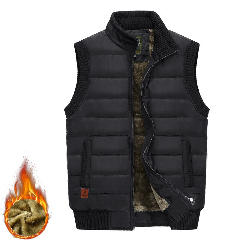 2023 Men's Winter Jackets Sleeveless Vest Thick Fleece Warm Waistcoat Male Plush Casual Windproof Big Size Plus 8XL Large