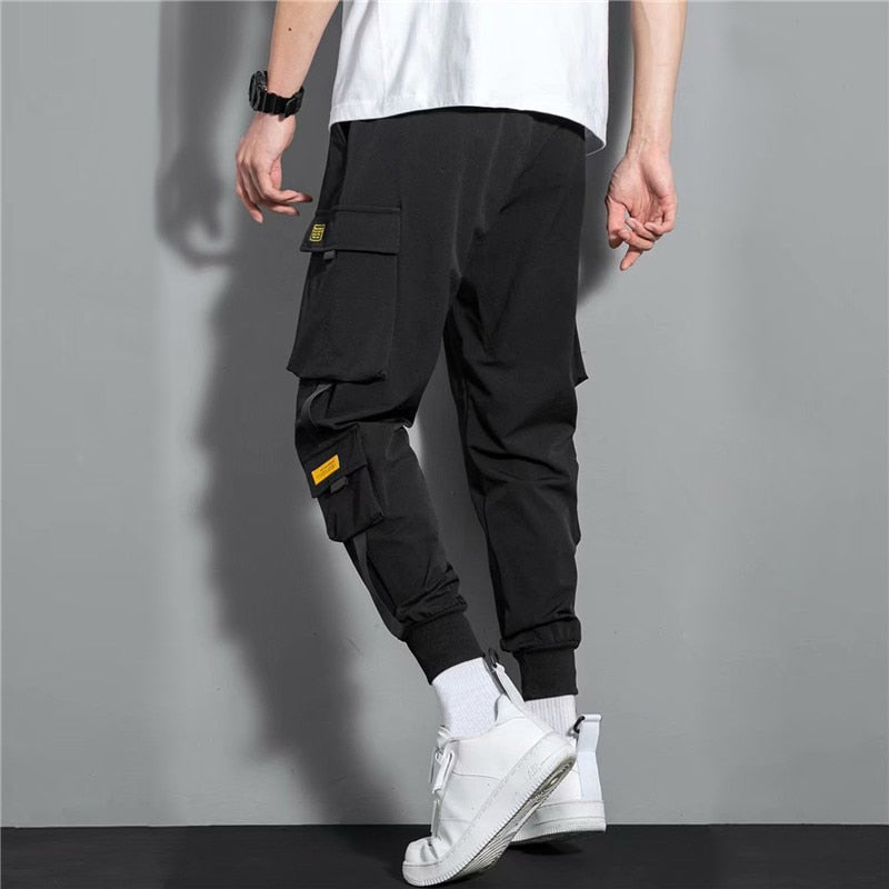 New Hip Hop Joggers Cargo Pants Men Harem Pants Multi-Pocket Ribbons Man Sweatpants Streetwear Casual Pants Mens Sweatpants