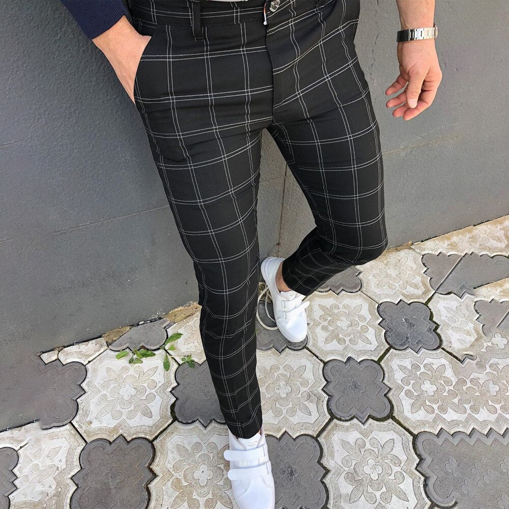 Men Clothing Hot Work Stretch Pants Spring Autumn New Fashion Grey Blue Multicolor Casual Trousers Pencil Pants For Men Business