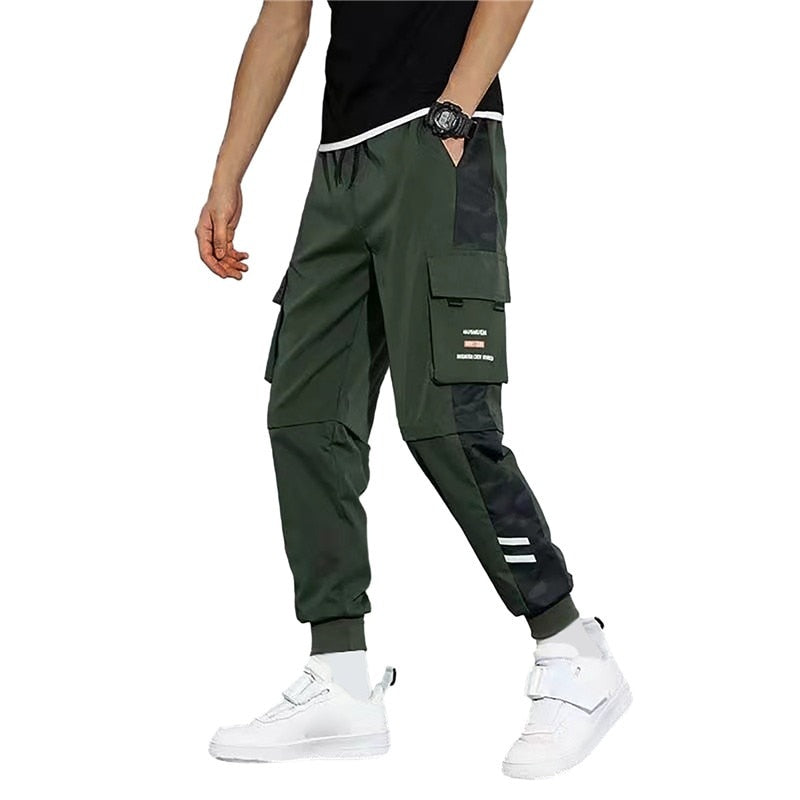 Men Summer Pants Cargo Work Trousers Stretch Waist Loose Multi Pocket Casual Trousers Pants Sports Outdoor Wearing Trousers