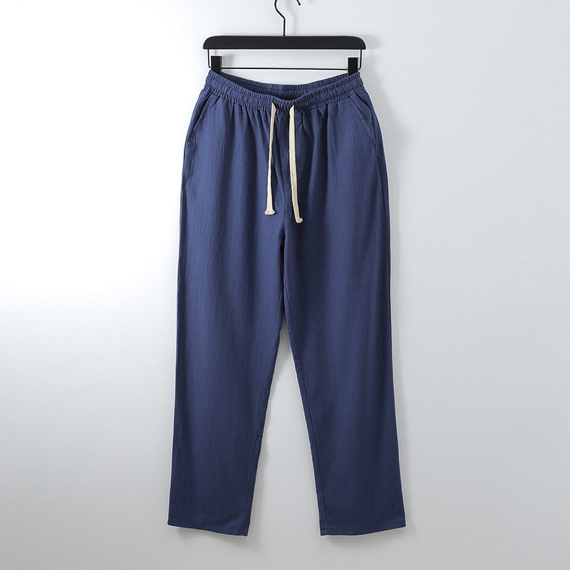 Pants Large Size Summer Men's Cotton Tall Big Sizes Wide Leg Linen Pant Oversized Jogger Trousers Male Plus Size Loose Pants Men