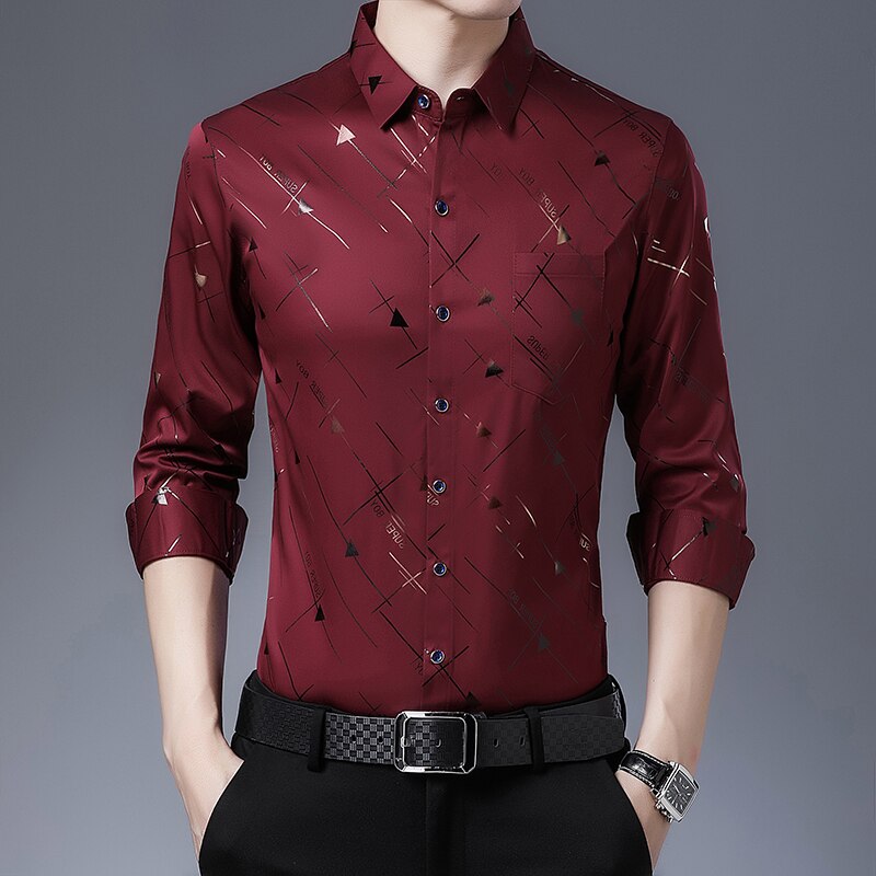 designer big pocket mens shirts for men clothing korean fashion long sleeve shirt luxury dress casual clothes jersey 7318