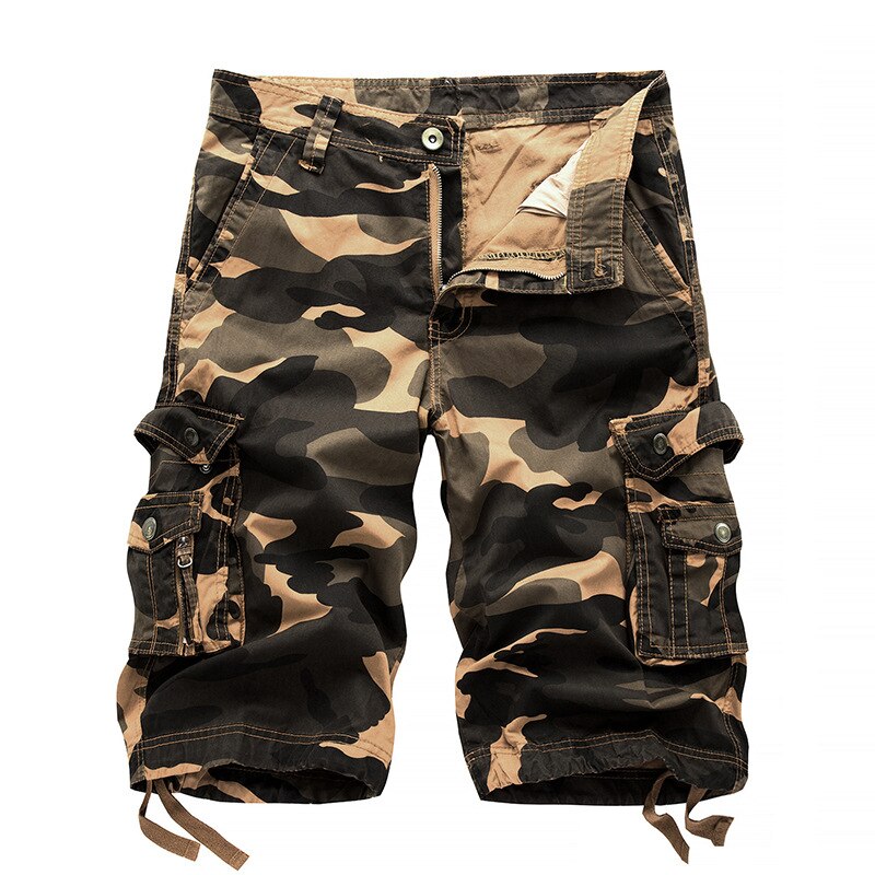 Casual Cargo Shorts Men Plus Size Summer Short Pants Military Camouflage Multi-Pocket Fifth Trousers Loose Bermudas Men Shorts