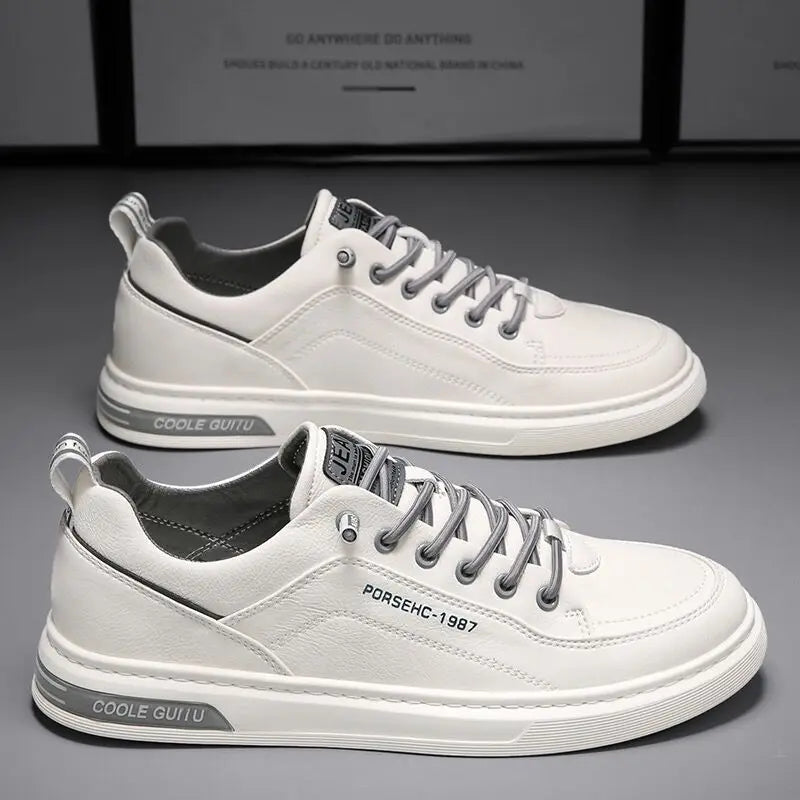 Men Casual Shoes Breathable White Sneakers Fashion Driving Walking Tennis Shoes for Male Skate Flats